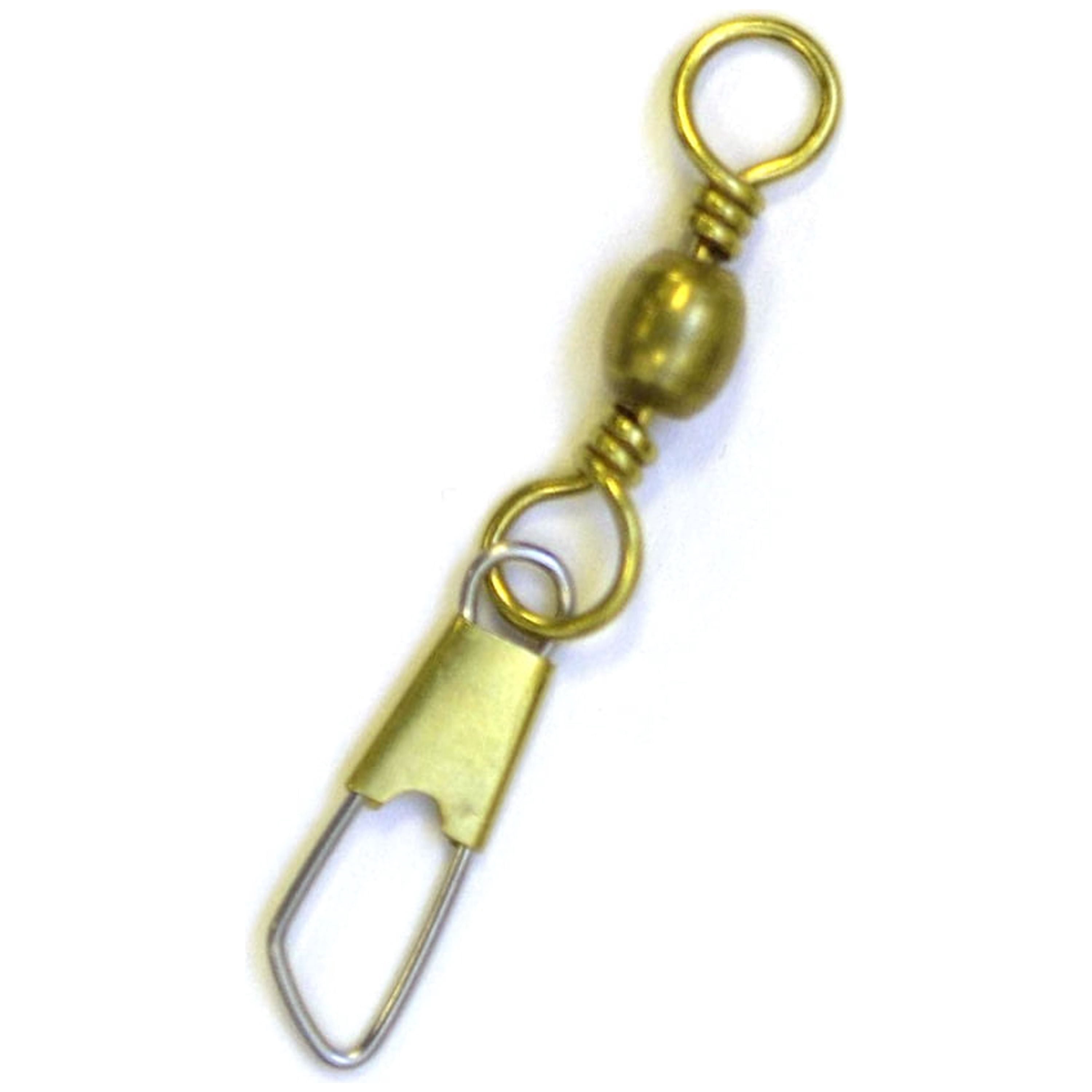 (4 pack) Eagle Claw Barrel Swivel with Safety Snap, Brass, Size 3