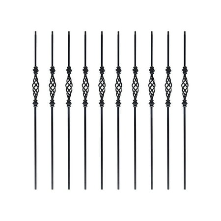 Twist Baluster - ALEKO Black Powder Coated Twist Knuckle Design Baluster - 44-Inch - #104 - Pack of 10