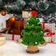 thumbnail image 1 of Árbol de Navidad artificial tejido a mano, adornos de madera en maceta con bolas de colores y bolas rojas para coche, hogar, oficina, aula, dos colores., 1 of 8