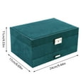 thumbnail image 5 of Autrinix Compact Jewelry Box, Suede Fabric with 3 Tiers, Includes Ring Slots, Earring Hooks & Watch Storage, Elegant Green Design, Perfect for Organizing Rings & Necklaces, 5 of 11