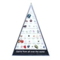 36 Types Natural Gemstone Collection, Triangle Cut Raw Mineral Specimens Ornament for Collectors, Display in Beautiful Case, Rock Polishing & Study