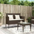thumbnail image 4 of vidaXL Patio Bench with Cushions Beige Poly Rattan, 4 of 43