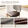 thumbnail image 6 of MF Studio Counter Height Bar Stool with Back Set of 4, 24.8" Modern PU Upholstered Bar Chair with Large Chenille Back and Metal Frame, Taupe, 6 of 9