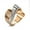 Rose Gold, variant on Women's Simple Ladder Zircon Rose Gold Two-Color Bow Cross Ring