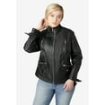 thumbnail image 4 of ellos Women's Plus Size Zip Front Leather Jacket, 4 of 6