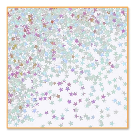 Beistle Pack of 6 Multicolor Iridescent Star Confetti Bags 0.5 oz.