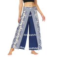thumbnail image 1 of Gibobby Pantalones mujer Pantalones de pierna ancha con abertura para mujer, pantalones de yoga holgados de playa informales hippie(Azul marino， L), 1 of 5