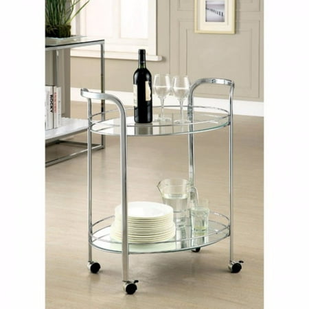 Chrome Mail Cart - Contemporary Serving Cart In Chrome Finish