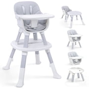 STACOO 8-in-1 Multifunctional Toddler High Chair, Detachable and Adjustable Height Booster Seat for Toddlers, Pyramid-shaped for more Stability, Gray