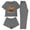 Dark Gray, variant on REORIAFEE Wide Leg Lounge Pants for Women Christmas 3 Piece Pajama Short Sleeve Top and Shorts Santa Graphic Soft Sleepwear Dark Gray XS-2XL