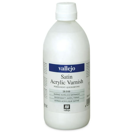 Vallejo Permanent Acrylic Varnish - Satin, 500 ml (Best Varnish For Acrylic Painting)