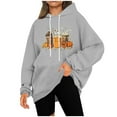 thumbnail image 3 of Maplenight Halloween Sweatshirt Hoodies for Women Pumpkin Graphic Long Sleeve Pullover Womens Tops with Pocket Loose Casual Hooded Sweatshirts, 3 of 5