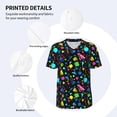 thumbnail image 3 of Hirioo Geometric 1980s Styled for Men's Baseball T-shirt Shirts Short Sleeve Casual Summer Button Stretch T Shirts,Size S-4XL-Medium, 3 of 7