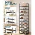 thumbnail image 4 of Kitsure Tall Shoe Rack - 10-Tier Shoe Organizer with Removable Shelves, Space-Saving Shoe Rack for Closet, Entrance, Bedroom, 16.9" x 11.5" x 68.0", Black, 4 of 10