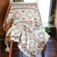 thumbnail image 7 of Boho Throw Blankets Knitted Brown Tassel Throw Blanket Soft Tassel Knitted Vintage Autumn Winter Decor Blanket, 7 of 7