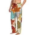 thumbnail image 2 of Yiaed Fall Maple Leaves Print Men's Lounge Pants, Loose PJ Bottoms, Long Pajama Pants for Men-Small, 2 of 5