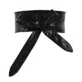 thumbnail image 2 of CBGELRT Leather Belts for Women Fashion Wrap Around Wide Elastic Belts Waistband Bow Knot Lace-up Tied Waist Cinch Belt for Dresses, Black, 2 of 4