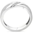 thumbnail image 3 of Pompeii Mens 1/10ct White Gold Diamond Ring Flat Classic Bushed Wedding Anniversary Band, 3 of 3