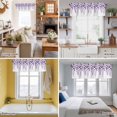 thumbnail image 5 of Purple Eucalyptus Leaves Kitchen Curtain Valances for Windows Farmhouse Short Curtains, Watercolor Floral Leaf Plants Rod Pocket Valance Curtain for Bedroom Cafe Living Room 60"x18", 5 of 8