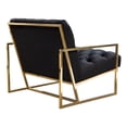 thumbnail image 3 of Benjara Masy Accent Armchair- Black Tufted Velvet Angled Seat & Back- Gold Legs, 3 of 6
