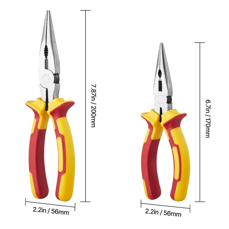 KFFKFF 2-Piece Needle Nose Pliers Set, 8" & 6" photo 8