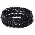 thumbnail image 1 of Pulsera de hombre con cuentas de piedra Natural a la moda, cuentas de ónix de Lava negra multicapa, pulsera Punk, brazaletes, joyería para mujer, regalo para parejas Tan Jianjun unisex, 1 of 2