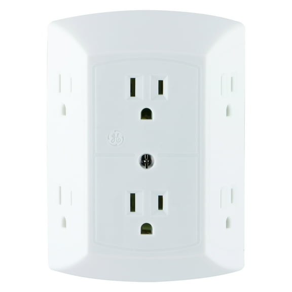 GE 6-Outlet In-Wall Adapter, Wall Tap, 50759