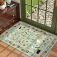 thumbnail image 2 of ATHOPE 2x3 Small Area Rugs for Entryway, Non Slip Low Pile Animal Cat Floral Washable Rug, Medallion Carpet for Front Door Kitchen Bathroom, Green, 2 of 7