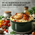 thumbnail image 5 of Overmont Enameled Cast Iron Dutch Oven - 4.5QT Pot with Lid Cookbook & Cotton Potholders - Heavy-Duty Cookware for Braising, Stews, Roasting, Bread Baking green, 5 of 9