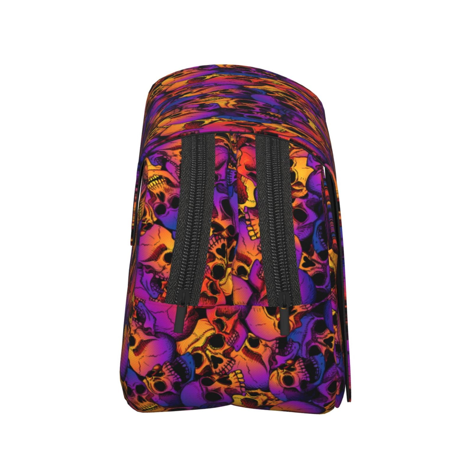 Rateoe Skull Pattern Double Clamshell Pen Case, Storage Organizer with Two Zipper Compartments– Holds Up to 50 Pencils & Pens