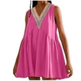 thumbnail image 1 of Birdeem Robes pour Femmes Mode Décontractée Confort Couleur Unie Sans Manches Col en V, 1 of 1