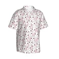 thumbnail image 3 of Xecao Cute Rabbit print Hawaiian shirt - a stylish short-sleeve button-down for men, perfect for casual beach and tropical outings., 3 of 9