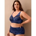 thumbnail image 5 of Sharicca Women's Plus Size Minimizer Bras Full Coverage Wireless Bra Unlined Lace Bralette, 5 of 6