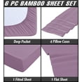 thumbnail image 3 of 6 Piece Luxury Rayon Made From Bamboo Sheets Set- Queen Lavender Sheets, Softer Than Cotton-Up To 16" Deep Pockets-Wrinkle Free-Extremely Soft Bamboo Derived Rayon Sheets- Queen,Lavender, 3 of 5