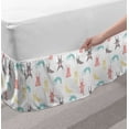 thumbnail image 2 of Rabbit Bed Skirt, Cartoon Style Composition of Bunnies Doing Yoga Poses on Abstract Design Background, Elastic Bedskirt Dust Ruffle Wrap Around for Bedding Decor, 4 Sizes, Multicolor, by Ambesonne, 2 of 2