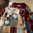 thumbnail image 4 of Suéter rojo de nicho de amor de invierno, vestido de pareja, abrigo de estilo perezoso, suéter de cera suave de gran tamaño para hombre, 4 of 5