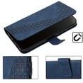 thumbnail image 3 of Wallet Case for Xiaomi Redmi Note 14 Pro Plus with Card Holder, Cash Pocket, Kickstand, Magnetic Clasp & Wrist Strap, Geometric Texture Folio Cover Blue, 3 of 5