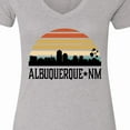 thumbnail image 4 of Inktastic Albuquerque New Mexico Skyline Women's V-Neck T-Shirt, 4 of 5