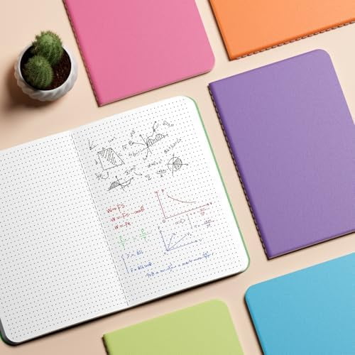 12 Pack Colorful Dot Grid Notebook Journals Bulk with Thick Paper, 60 Pages, 8.3x5.5 inch, A5 Size, Writing Subject Notebooks Planner for Student Travelers Office, Travel Journal Set
