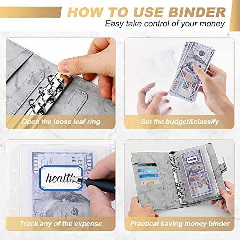  DOMUUH Budget Binder with Zipper Envelopes,Cash Envelopes for  Budgeting and Saving Money, Money Organizer for Cash, A6 Budget Binder with  10 pcs Cash envelopes (Olive Green) : Office Products