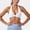 White, variant on Women's Halter Neck Sports Bra with Ruched Front Detail Low Impact Stretch Fabric Removable Padding - Small, Yellow