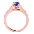 thumbnail image 4 of Mauli Jewels Engagement Rings for Women 1 Carat Halo Unique Design Sapphire And Diamond Engagement Ring Crafted 4-prong 14k Solid Rose Gold, 4 of 7