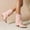 Pink, variant on Wavsuf Cowgirl Boots for Women Mid Calf with High Heel Winter Pink Shoes Size 35