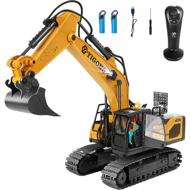 Excavadora a Control Remoto KIZJORYA 11 Canales con Luces y Sonido