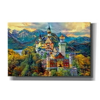 Epic Graffiti 'Baviera Fussen Germany Neuschwanstein castle' by Pedro Gavidia, Canvas Wall Art, 40"x26"