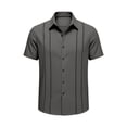 thumbnail image 4 of MDUKONU Vêtements pour Hommes Coupe Régulière Chemise à la Mode Résistante aux Plis Gris G, 4 of 4