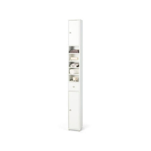 Yunken Freestanding Slim Bathroom Cabinet with Drawer & Adjustable Shelves, Narrow Storage for Toiletries & Towels