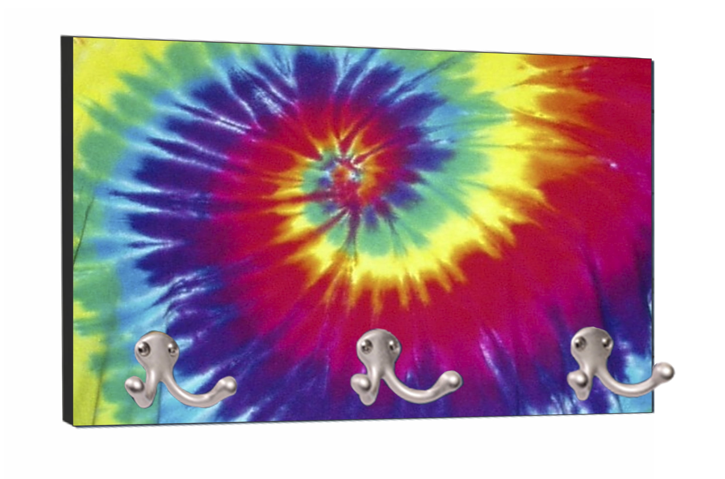 Tie Dye 8" by 16" Mountable Coat Hanger Rack Household Decoration