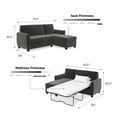 DHP Noah Sectional Sofa Bed with Storage and Twin Memory Foam Mattress