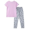 thumbnail image 6 of Beezizac Girls Panda Print Pajama Set-2-Piece Cotton Blend Short Sleeve & Pants Cute Summer Pink Grey PJs Size 14, 6 of 7